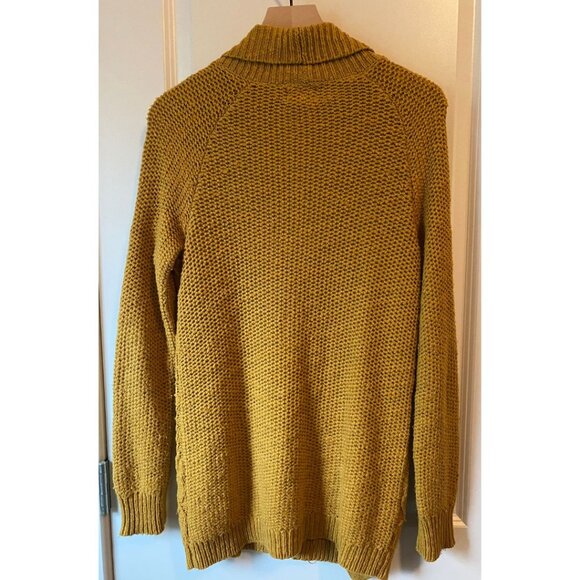 Anthropologie Oversized Rust Mustard Textured Knit Cowl Neck Tunic Sweater M - Picture 5 of 6
